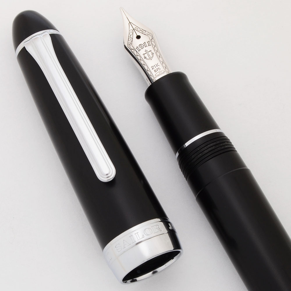 Sailor 1911L Fountain Pen - Matte Black, Large Size, Rhodium Trim